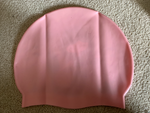 AKSXU Girls Silicone Swimming Cap Swim Hat Pink Mermaid Children Kids 6-14 Years