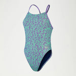 Speedo Womens Allover Digi Club Training Tie Back Swimsuit Swimming Costume BNWT