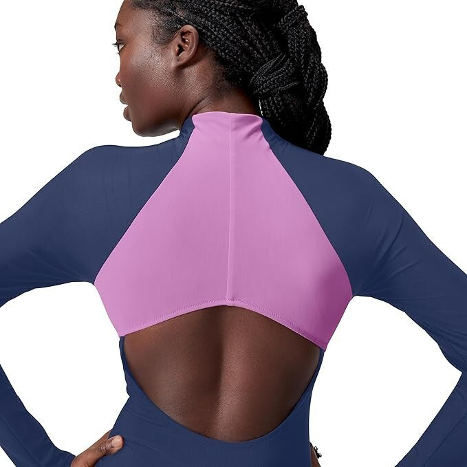 Speedo Women's Colourblock Long Sleeve Zip Swimsuit Swimming Costume BNWT
