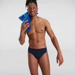 Speedo Men's Boom Logo Splice 7cm Brief Swimming Costume Swimsuit Navy BNWT