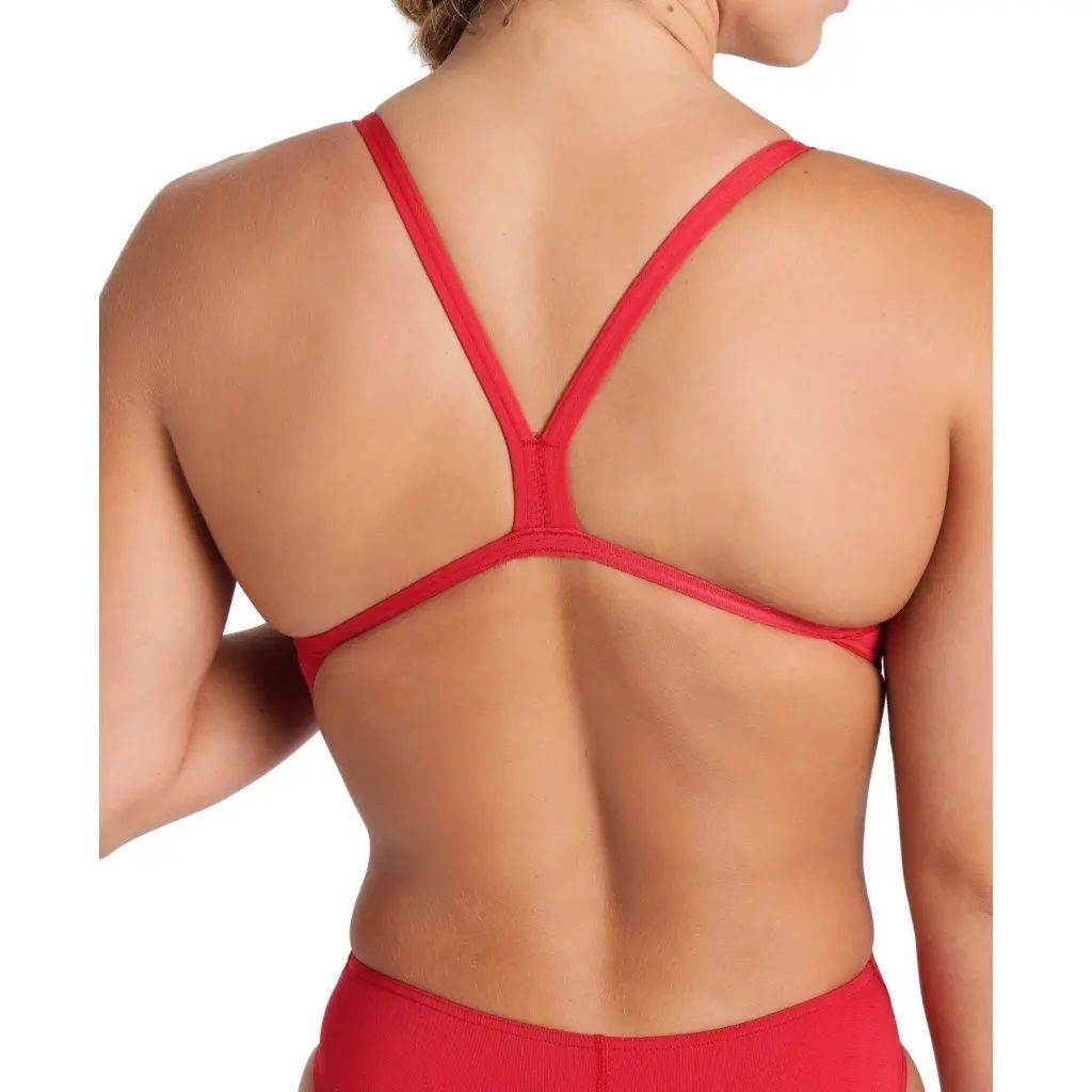 Arena Women's Team Challenge Solid Swimsuit Swimming Costume Red Girls BNWT