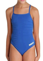 Arena Girl's Team Swimsuit Challenge Solid Swimming Costume Blue BNWT