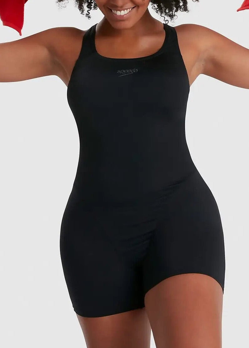 Speedo Women's Eco Endurance+ Legsuit Swimsuit Swimming Costume Black BNWT