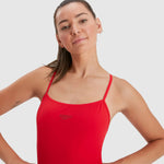 Speedo Women's Eco Endurance+ Thinstrap Swimsuit Swimming Costume Red BNWT