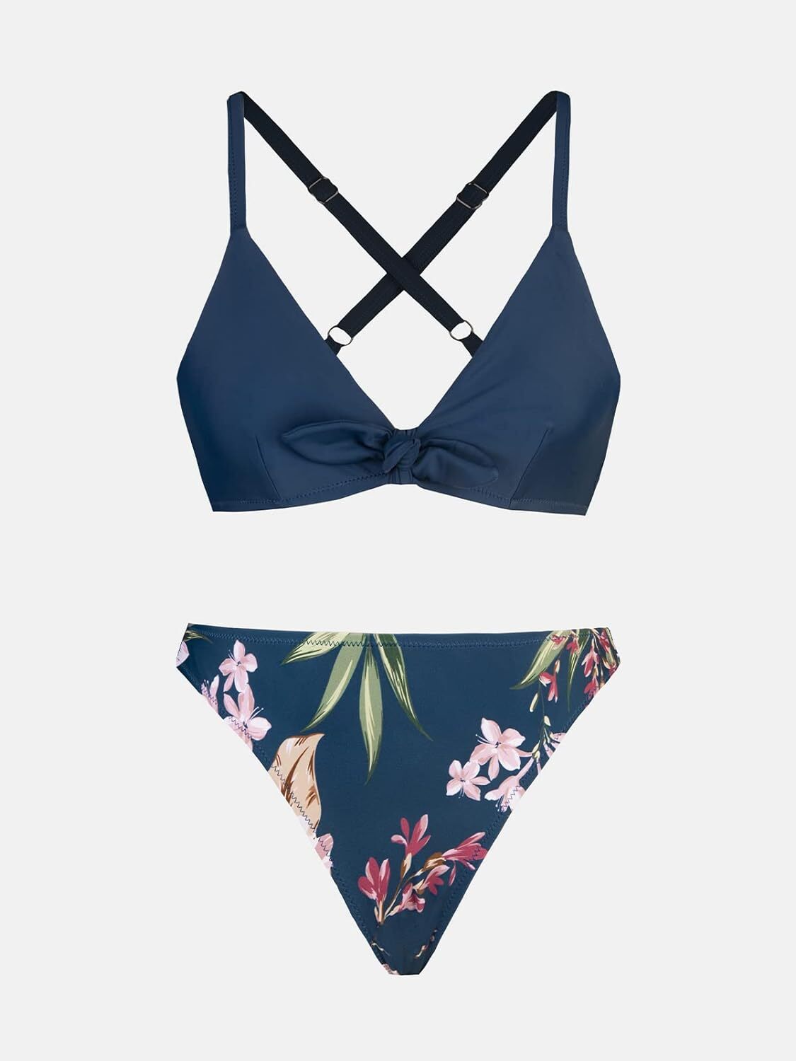 Cupshe Women's Knotted Floral Low Rise Bikini Swimsuit Swimming Costume BNWT