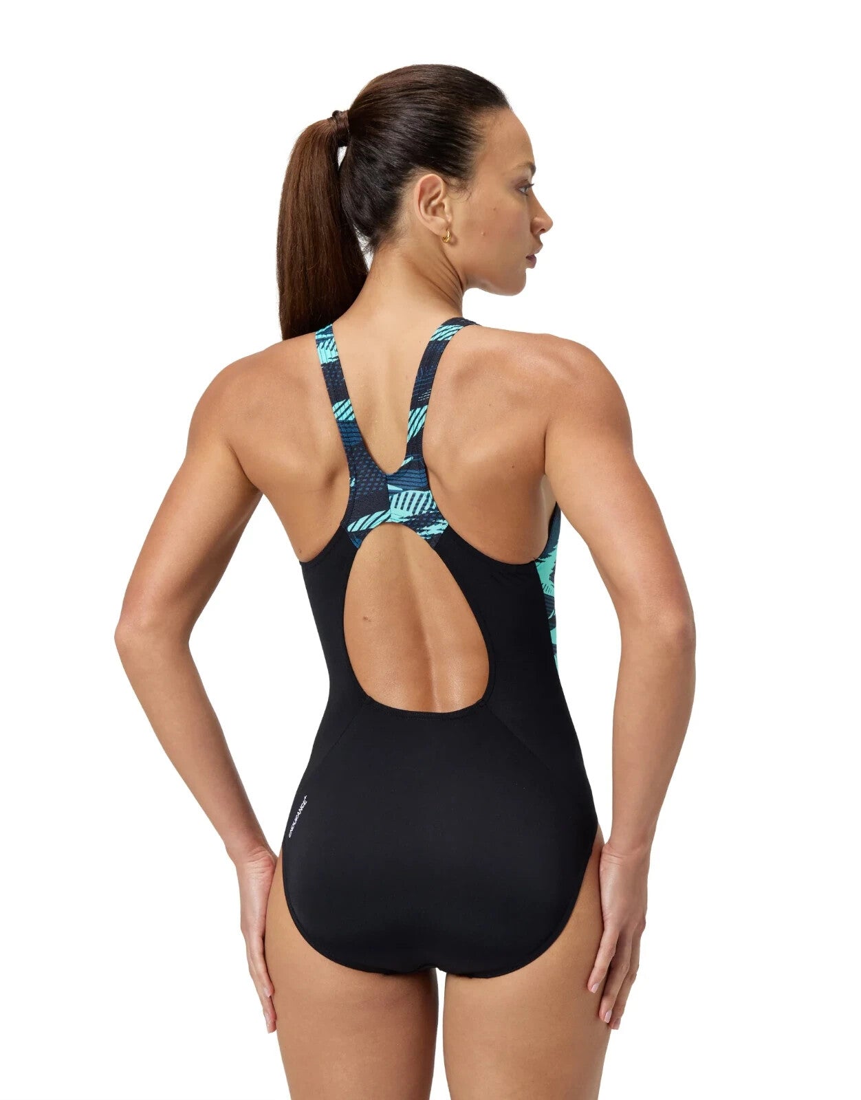 Speedo Women's Hyperboom Splice Muscleback Swimsuit Swimming Costume Black BNWT