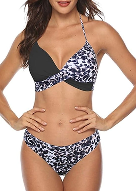 CheChury Women's Halter Twist High Waist Bikini Swimsuit Swimming Costume BNWT