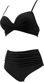 DOULAFASS High Waist Ruched Tummy Control Bikini Swimsuit Swimming Costume BNWT
