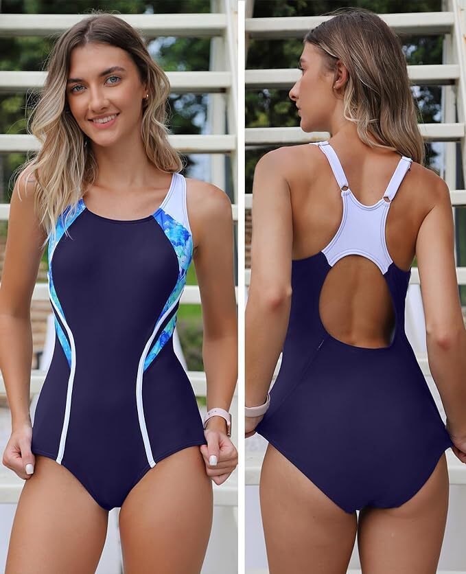 Attraco Women's Padded Athletic Racerback Swimsuit Swimming Costume BNWT