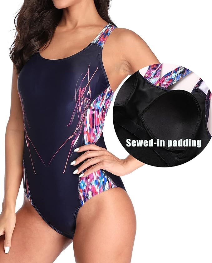 Attraco Women's Padded Racerback Swimsuit Swimming Costume Swimwear BNWT
