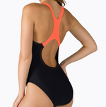Speedo Women’s Medley Logo Medalist Swimsuit Swimming Costume Black Red BNWT