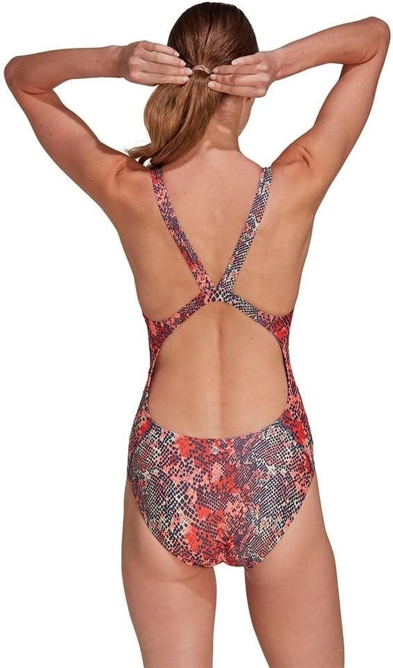 Adidas Women's 3-Stripes Graphic One Piece Swimsuit Swimming Costume HR4384 BNWT