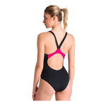 Arena Women's Flashing Lights V Back Swimsuit Swimming Costume Black BNWT