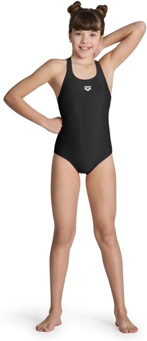 Arena Girls Dynamo Jr Junior One Piece Swimsuit Swimming Costume Black BNWT