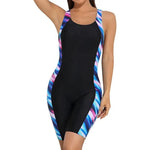 Attraco Women's Boyleg Legsuit Racerback Swimsuit Swimming Costume Kneeskin BNWT