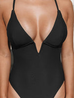 Cupshe Women's Deep V Neck Criss Cross Back Swimsuit Swimming Costume BNWT