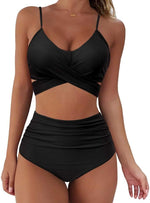 RXRXCOCO Women's Tummy Control Wrap Bikini Set Swimsuit Swimming Costume BNWT