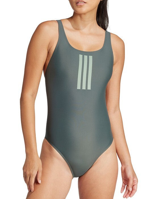 Adidas Women's 3-Stripes V Back One Piece Swimsuit Swimming Costume JG5818 BNWT