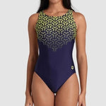 Arena Women's Kikko V Back Graphic One Piece Swimsuit Swimming Costume BNWT