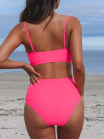 Cupshe Women's High Waist Twist Front V Bikini Swimsuit Swimming Costume BNWT