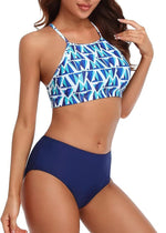 CharmLeaks Women's Padded High Neck Bikini Swimsuit Swimming Costume BNWT