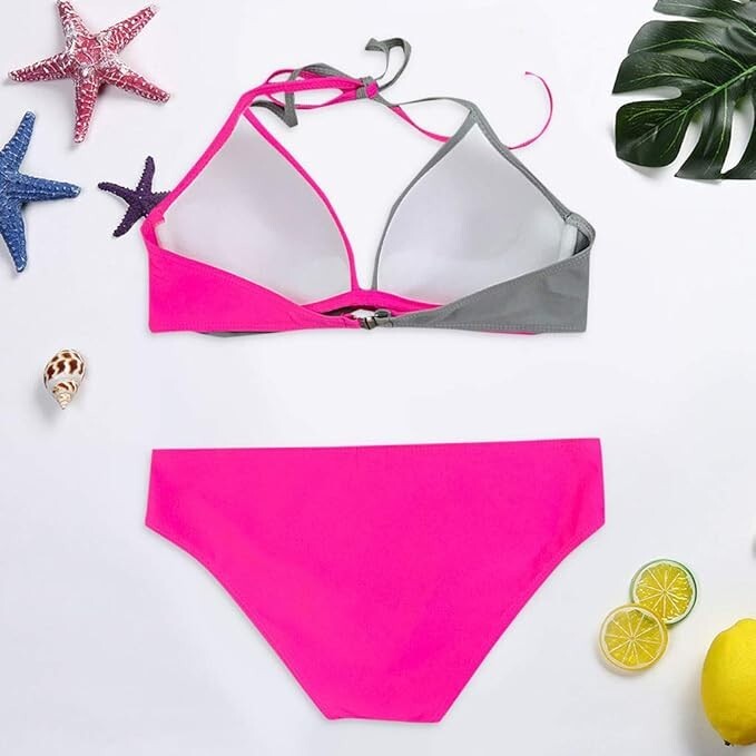 CheChury Women's Padded Push-Up Bikini Swimsuit Swimming Costume BNWT