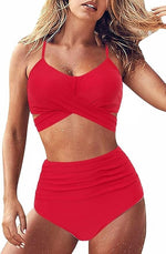 Chechury Women's Tummy Control Wrap Bikini Set Swimsuit Swimming Costume BNWT