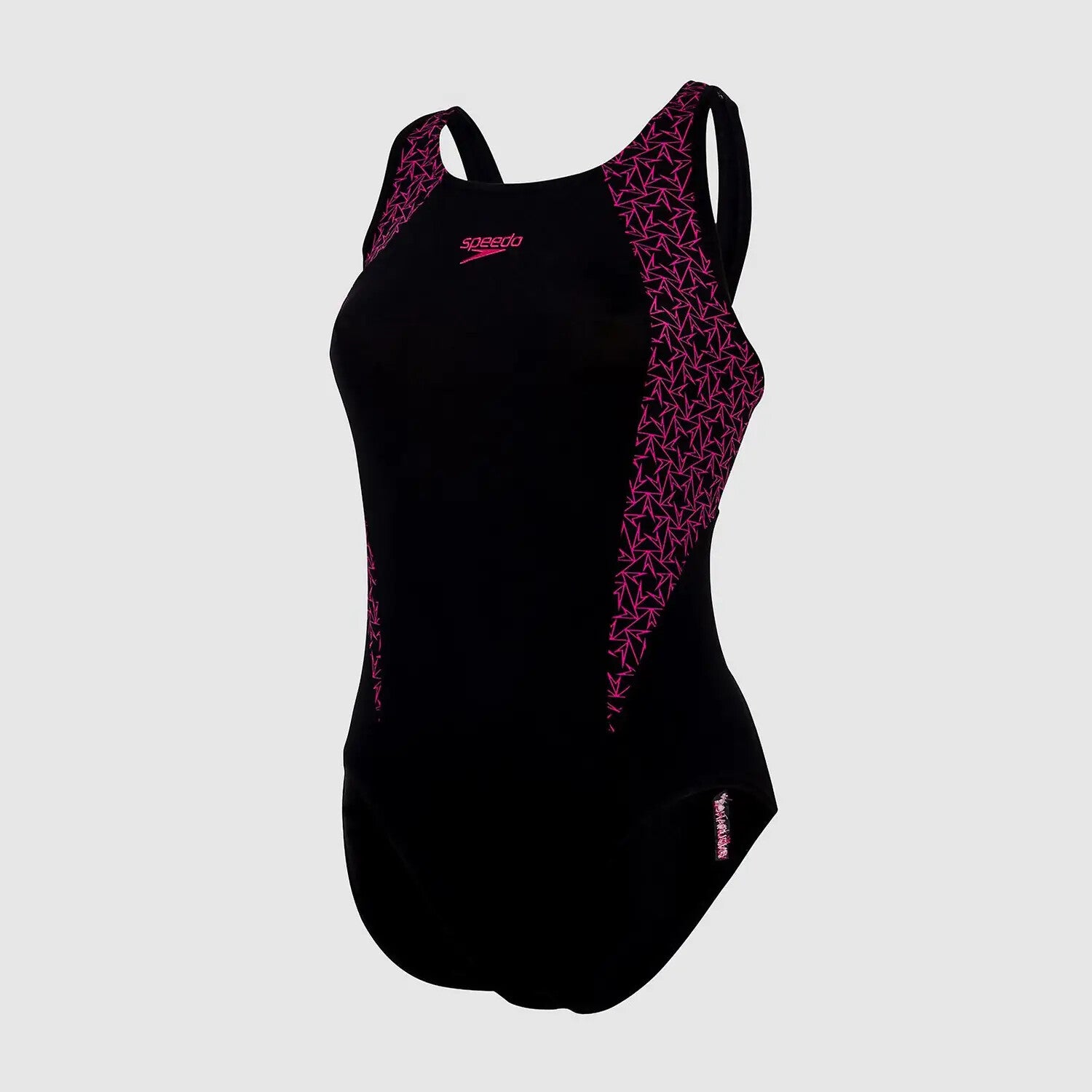 Speedo Women's Boomstar Splice Flyback Swimsuit Swimming Costume Black Pink BNWT