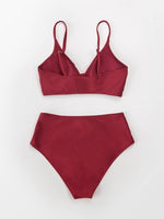 Cupshe Women's High Waist Twist Front V Bikini Swimsuit Swimming Costume BNWT