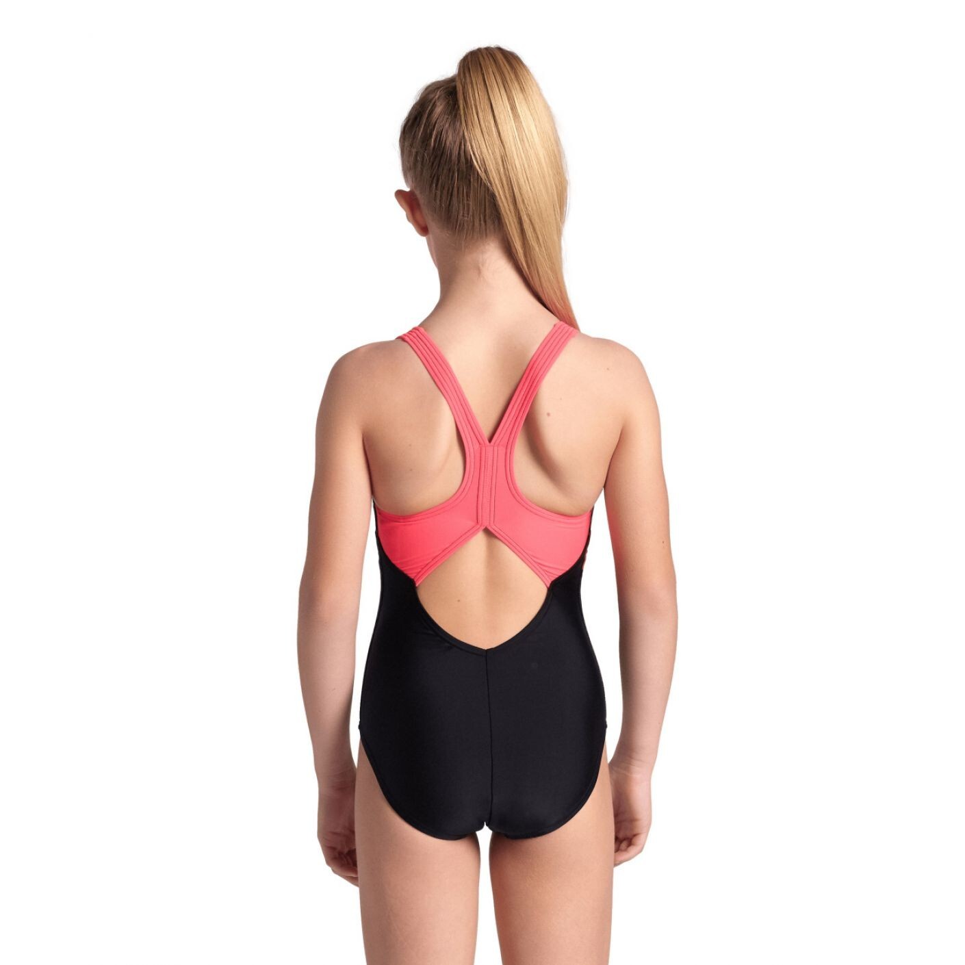 Arena Girl's Splash Point V Back Graphic Swimsuit Swimming Costume BNWT