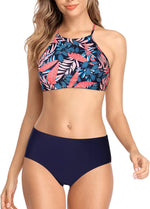 CharmLeaks Women's Padded High Neck Bikini Swimsuit Swimming Costume BNWT