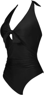 DOULAFASS Women's Tie Knot Halter Tummy Control Swimsuit Swimming Costume BNWT