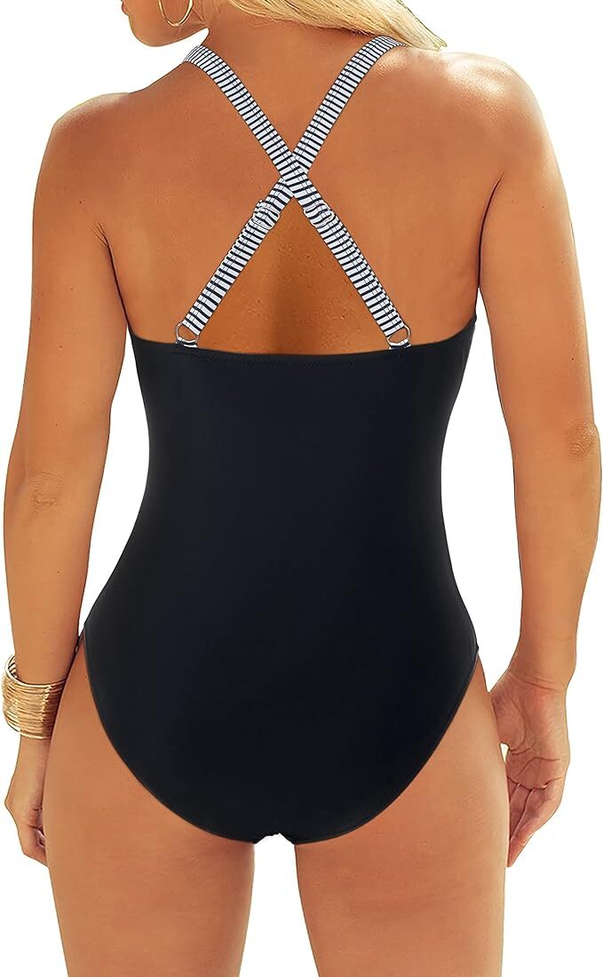 DOULAFASS Women's Tummy Control Cutout One Piece Swimsuit Swimming Costume BNWT