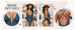 Cupshe Women's Deep V Neck Criss Cross Back Swimsuit Swimming Costume BNWT
