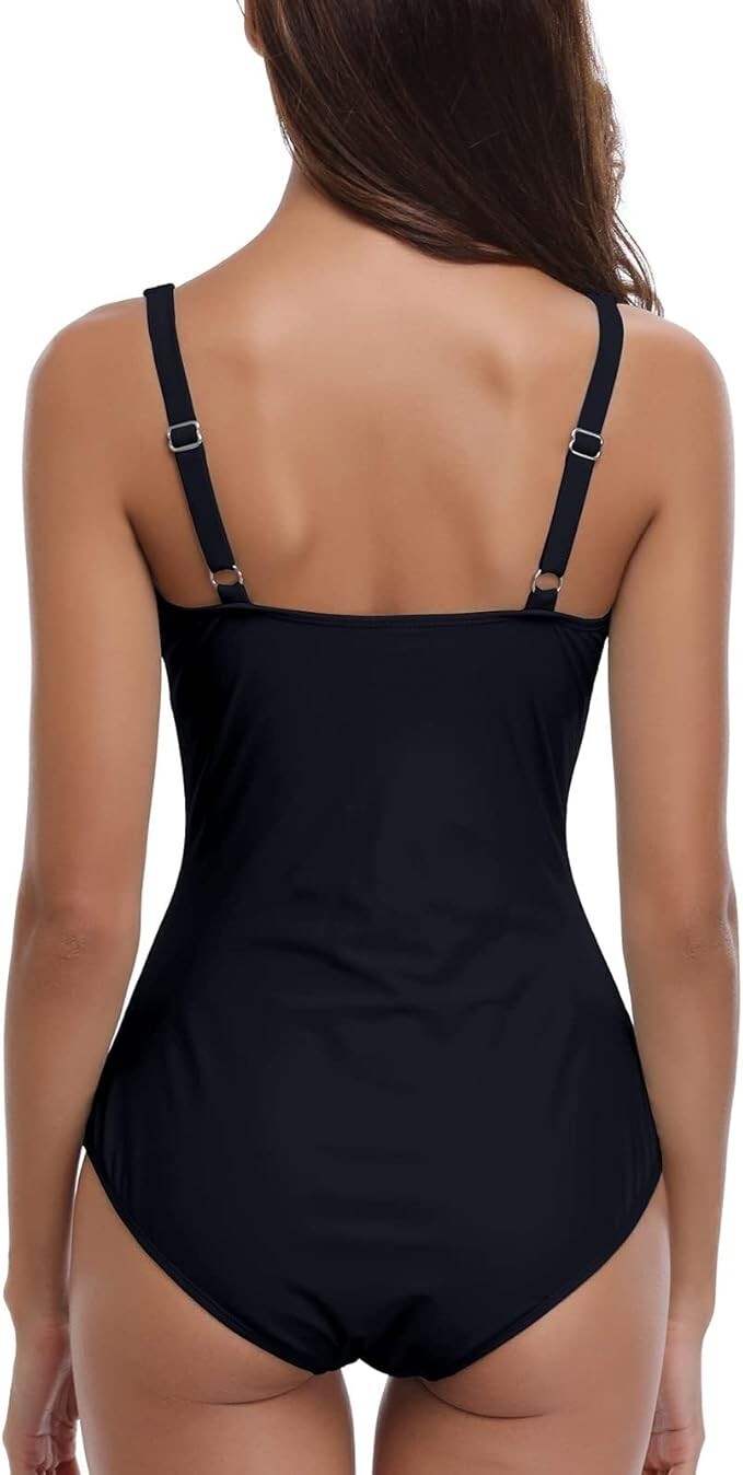 Shekini Women's Tummy Control Twist Front Swimsuit Swimming Costume BNWT