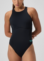 Speedo Women's Racer Zip Swimsuit with Swim Bra Swimming Costume BNWT