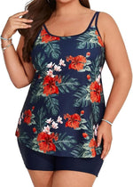 Hanna Nikole Women Tummy Control Tankini Plus Size Two Piece Swimsuit High Waist