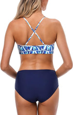 CharmLeaks Women's Padded High Neck Bikini Swimsuit Swimming Costume BNWT