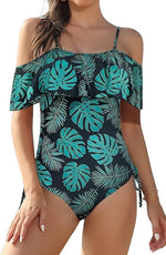 Shekini Women's Off-Shoulder Flounce Swim Swimsuit Swimming Costume BNWT