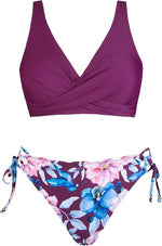 CheChury Women's Padded High Waist Twist Bikini Swimsuit Swimming Costume BNWT