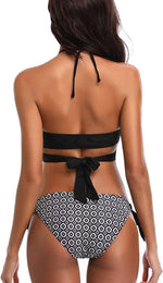 Shekini Women's Cross Bandage Low Waist Bikini Swimsuit Swimming Costume BNWT