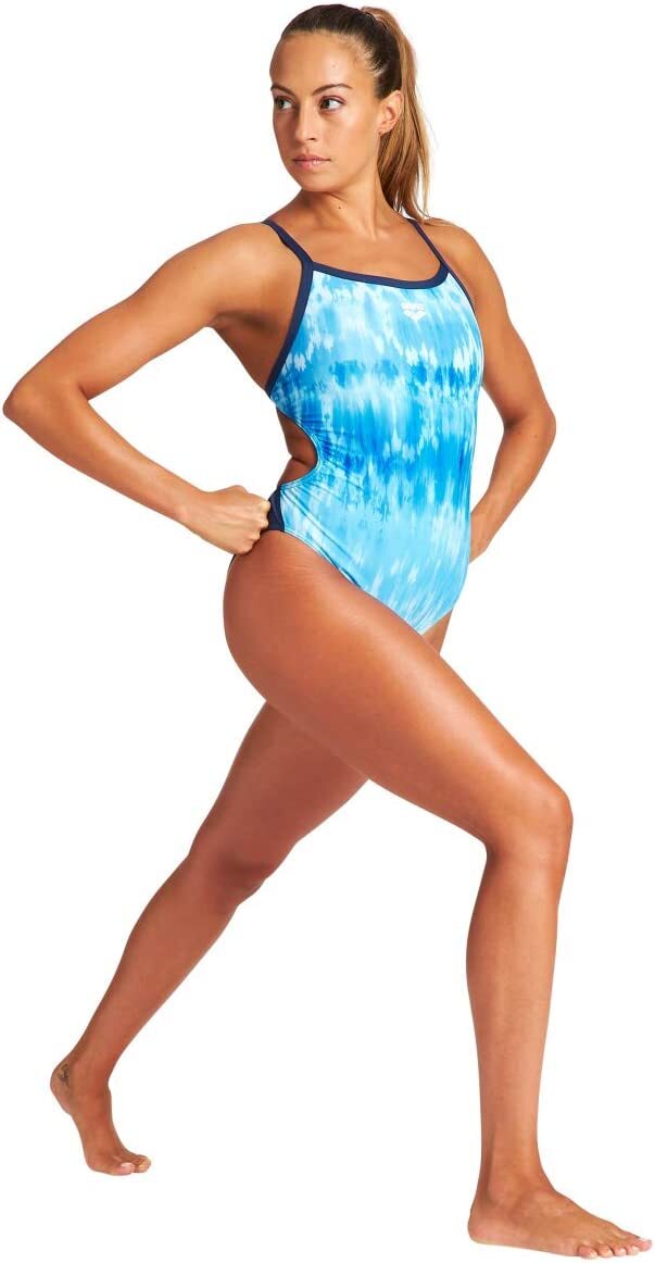 Arena Women's Tie Dye Stripes Challenge Back Swimsuit Swimming Costume BNWT