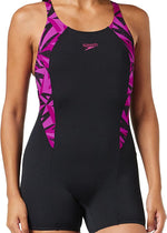 Speedo Women's Hyperboom Splice Legsuit Swimming Costume Swimsuit Pink BNWT