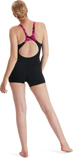 Speedo Women's Hyperboom Splice Legsuit Swimming Costume Swimsuit Pink BNWT