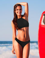 Attraco Women's Padded High Neck Bikini Two Piece Swimsuit Swimming Costume BNWT