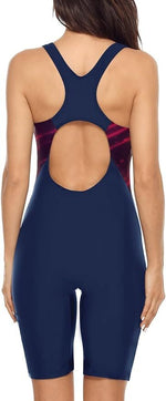 Attraco Women's Boyleg Legsuit Racerback Swimsuit Swimming Costume Kneeskin BNWT