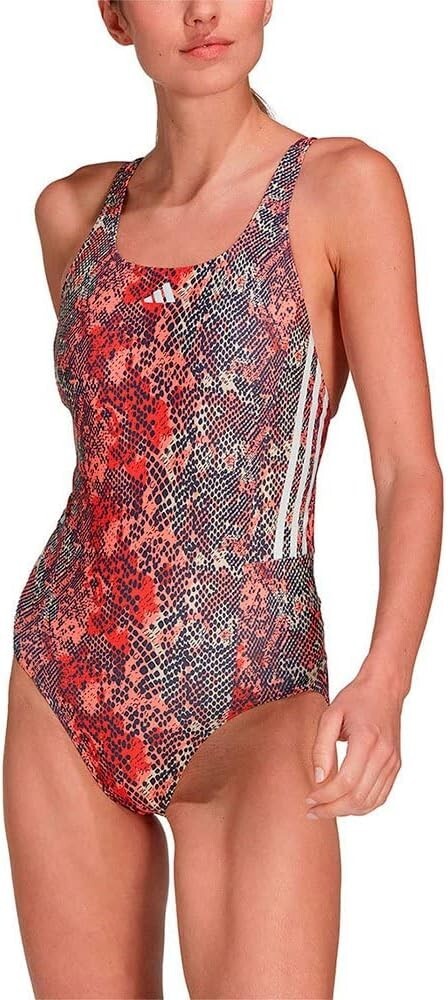 Adidas Women's 3-Stripes Graphic One Piece Swimsuit Swimming Costume HR4384 BNWT
