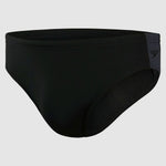 Speedo Men's Boom Logo Splice 7cm Brief Swimming Costume Swimsuit Black BNWT