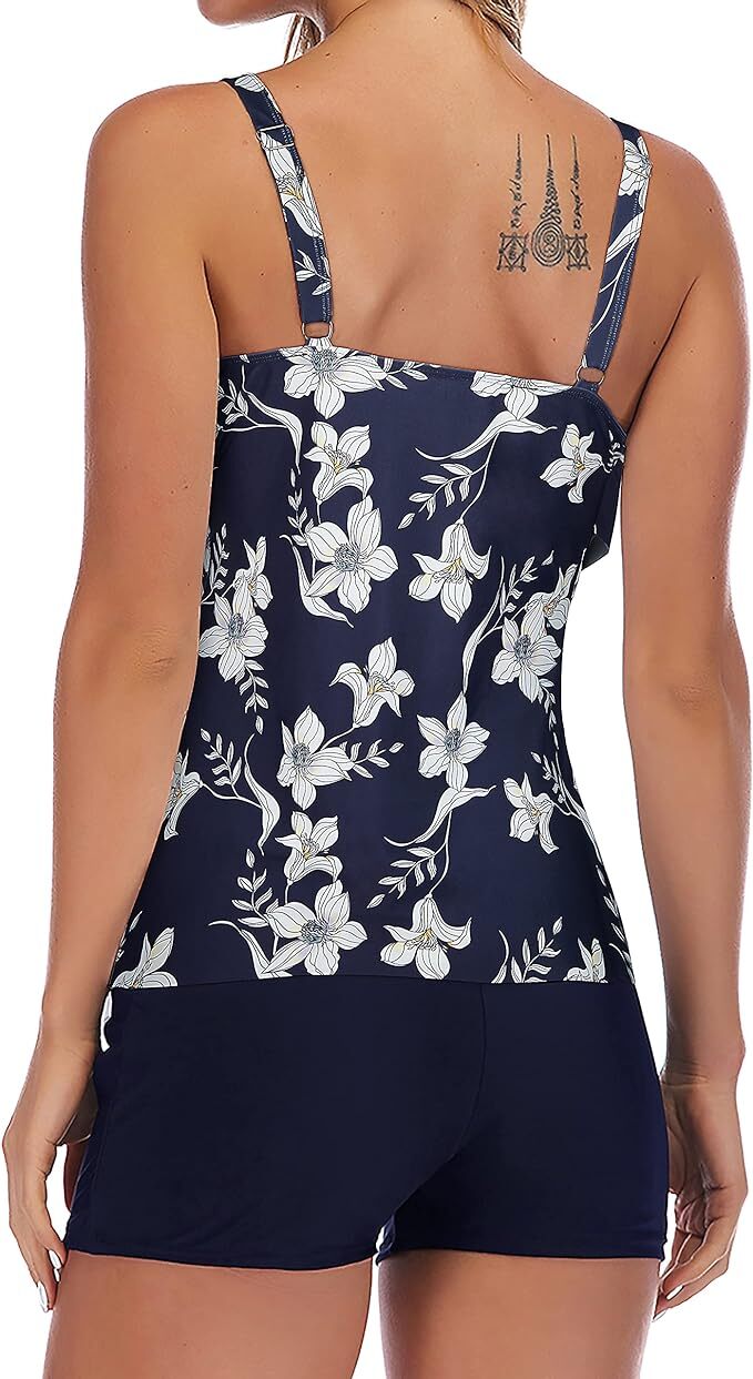 RXRXCOCO Women's Padded Tankini & Boy Shorts Swimsuit Swimming Costume BNWT