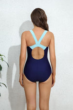Attraco Women's Padded Colour Block Racerback Swimsuit Swimming Costume BNWT